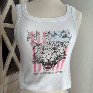 Def Leppard 1983 concert tee tank top cropped vintage feel XS